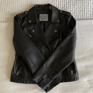 Women’s Levi’s black leather jacket